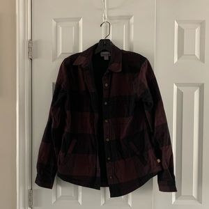 Carhartt Women's Black and Burgundy Striped Top